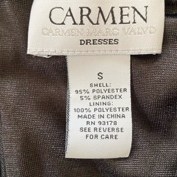 CARMEN Carmen Marc Valvo BLACK LACE UP GROMMET TRIM SLEEVELESS DRESS SIZE SMALL - Picture 12 of 16